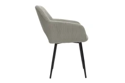 Chaises en tissu velours côtelé taupe et métal noir (lot de 2) LAURETTE