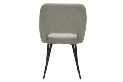 Chaises en tissu velours côtelé taupe et métal noir (lot de 2) LAURETTE