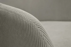 Chaises en tissu velours côtelé taupe et métal noir (lot de 2) LAURETTE