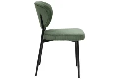 Chaises en tissu velours côtelé vert kaki et métal noir (lot de 2) BREKA