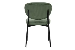 Chaises en tissu velours côtelé vert kaki et métal noir (lot de 2) BREKA