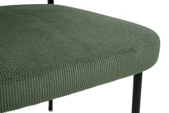 Chaises en tissu velours côtelé vert kaki et métal noir (lot de 2) BREKA