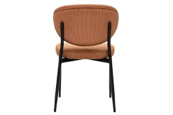 Chaises en tissu velours côtelé terre brûlée et métal noir (lot de 2) BREKA