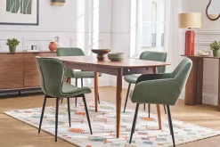 Chaises en tissu velours côtelé vert kaki et métal noir (lot de 2) LAURETTE