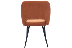 Chaises en tissu velours côtelé terre brûlée et métal noir (lot de 2) LAURETTE