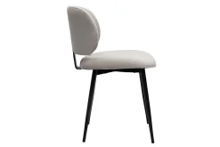 Chaises en tissu velours taupe et métal noir (lot de 2) ATRIUM