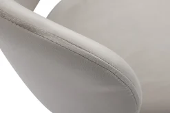 Chaises en tissu velours taupe et métal noir (lot de 2) ATRIUM