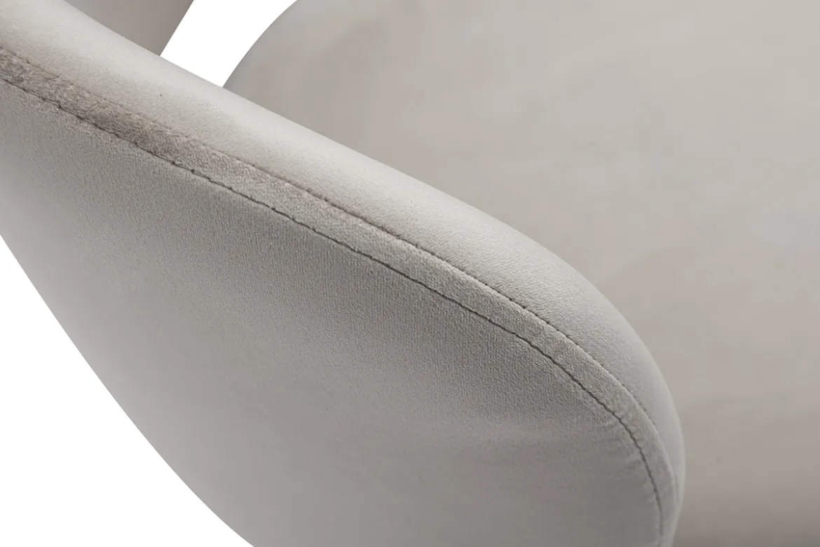 Chaises en tissu velours taupe et métal noir (lot de 2) ATRIUM