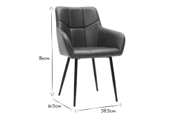 Chaises matelassées marron et métal noir (lot de 2) MONTERO