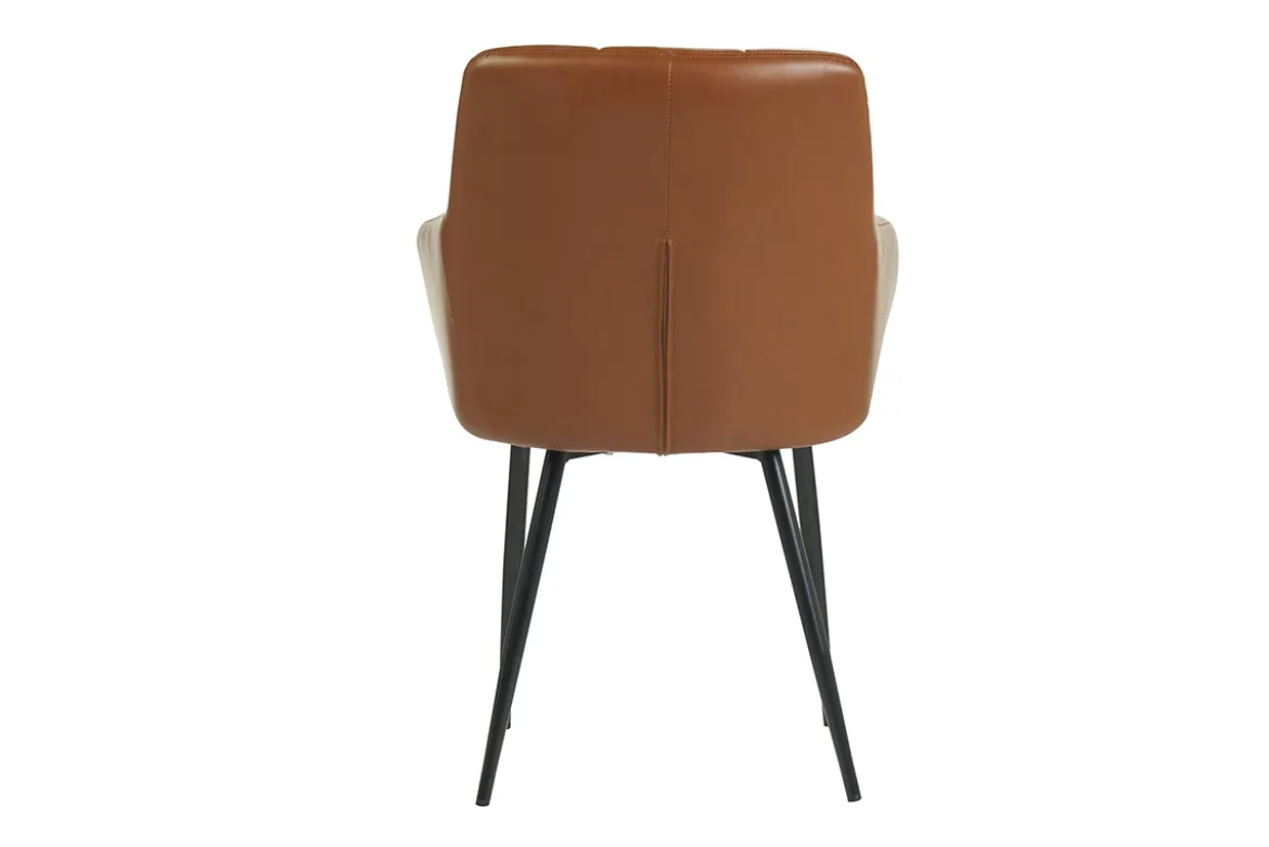 Chaises matelassées marron et métal noir (lot de 2) MONTERO