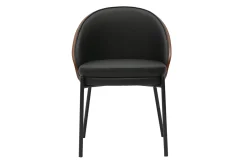 Chaises noires, bois foncé et métal (lot de 2) TUCSON