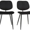 Chaises noires en tissu velours et métal (lot de 2) TOBIAS