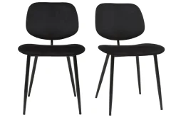 Chaises noires en tissu velours et métal (lot de 2) TOBIAS