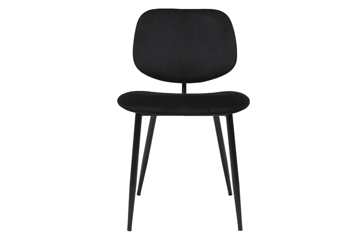 Chaises noires en tissu velours et métal (lot de 2) TOBIAS