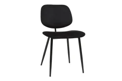 Chaises noires en tissu velours et métal (lot de 2) TOBIAS