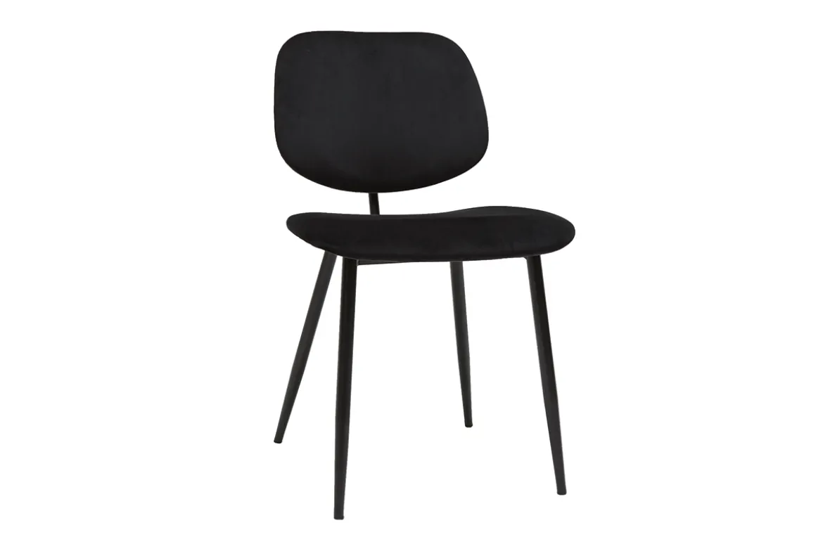 Chaises noires en tissu velours et métal (lot de 2) TOBIAS
