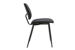 Chaises noires en tissu velours et métal (lot de 2) TOBIAS