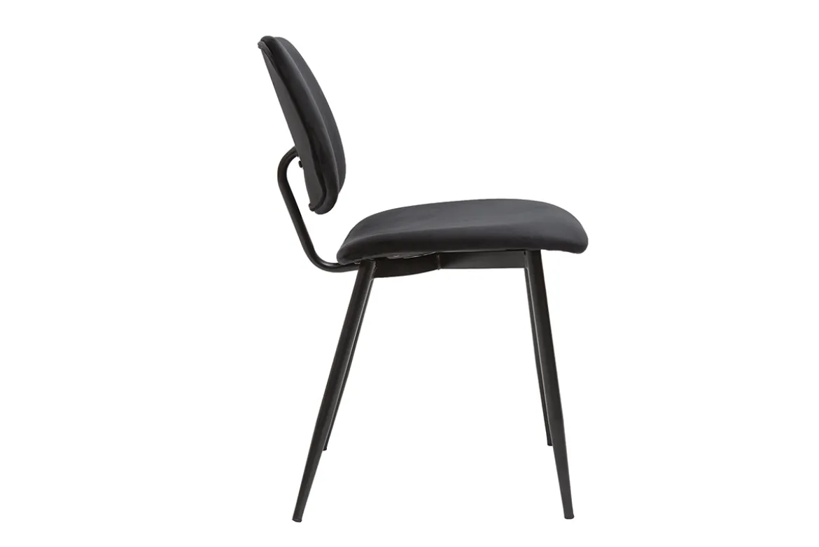 Chaises noires en tissu velours et métal (lot de 2) TOBIAS