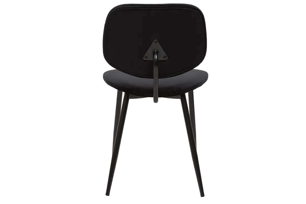 Chaises noires en tissu velours et métal (lot de 2) TOBIAS