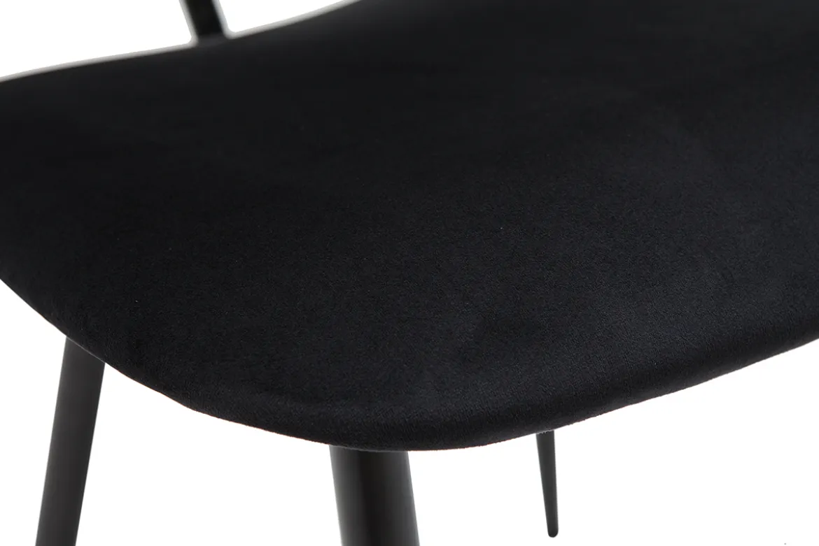 Chaises noires en tissu velours et métal (lot de 2) TOBIAS