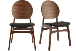 Chaises noires et bois foncé (lot de 2) ELTON