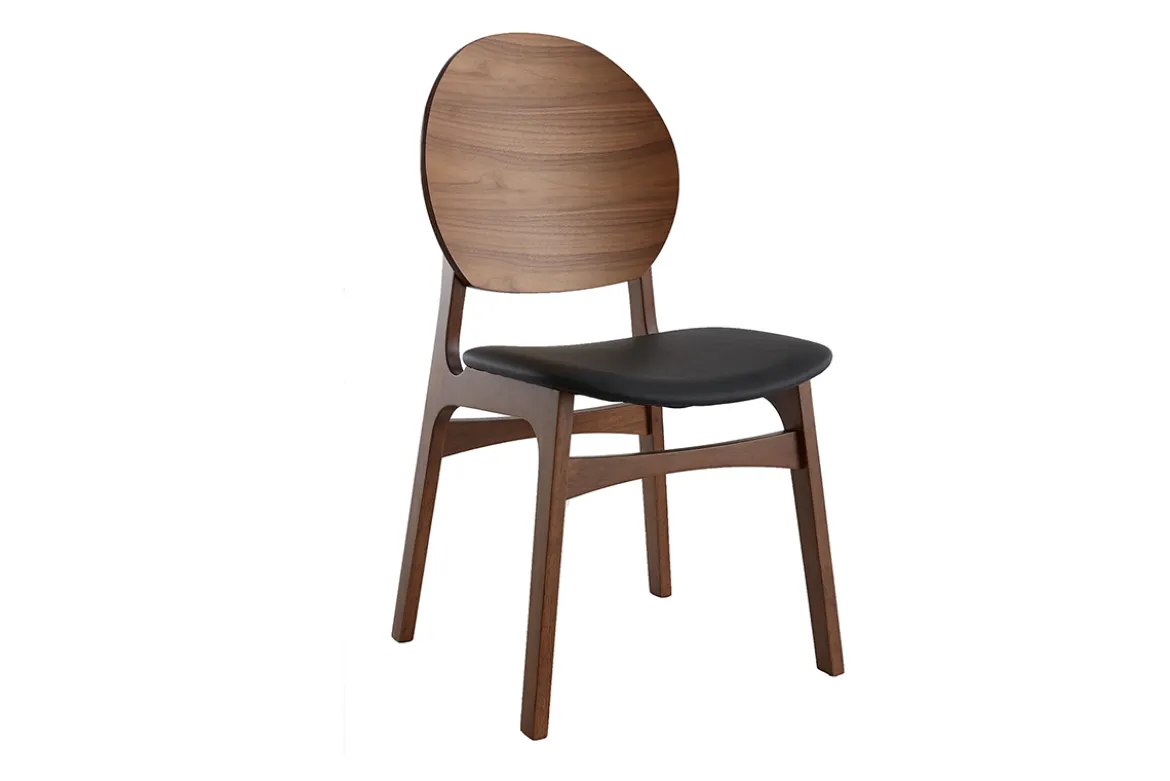 Chaises noires et bois foncé (lot de 2) ELTON