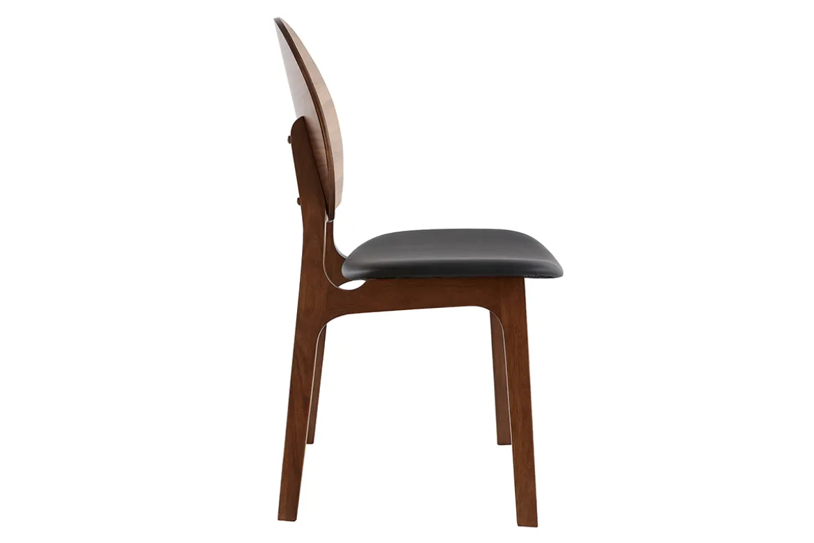 Chaises noires et bois foncé (lot de 2) ELTON