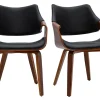 Chaises noires et bois foncé noyer (lot de 2) SEVAN