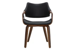 Chaises noires et bois foncé noyer (lot de 2) SEVAN