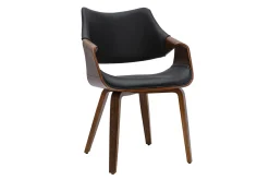 Chaises noires et bois foncé noyer (lot de 2) SEVAN