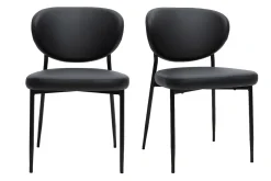 Chaises noires et métal (lot de 2) BREKA