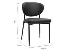 Chaises noires et métal (lot de 2) BREKA