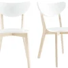 Chaises scandinaves blanc et bois clair (lot de 2) LEENA
