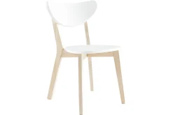 Chaises scandinaves blanc et bois clair (lot de 2) LEENA