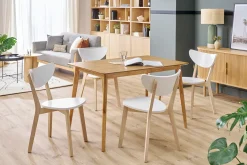 Chaises scandinaves blanc et bois clair (lot de 2) LEENA