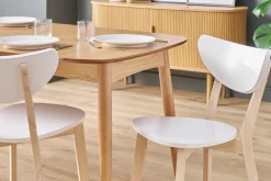 Chaises scandinaves blanc et bois clair (lot de 2) LEENA
