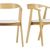 Chaises scandinaves bois clair et tissu effet laine bouclée blanc (lot de 2) BAHIA