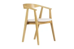 Chaises scandinaves bois clair et tissu effet laine bouclée blanc (lot de 2) BAHIA