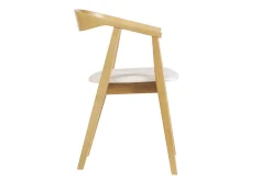 Chaises scandinaves bois clair et tissu effet laine bouclée blanc (lot de 2) BAHIA