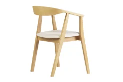 Chaises scandinaves bois clair et tissu effet laine bouclée blanc (lot de 2) BAHIA