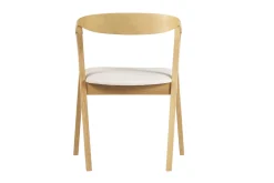 Chaises scandinaves bois clair et tissu effet laine bouclée blanc (lot de 2) BAHIA