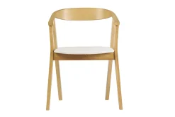 Chaises scandinaves bois clair et tissu effet laine bouclée blanc (lot de 2) BAHIA