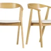 Chaises scandinaves design blanc et bois clair (lot de 2) BAHIA