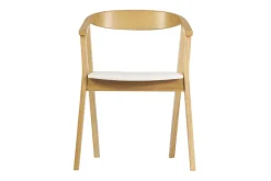 Chaises scandinaves design blanc et bois clair (lot de 2) BAHIA