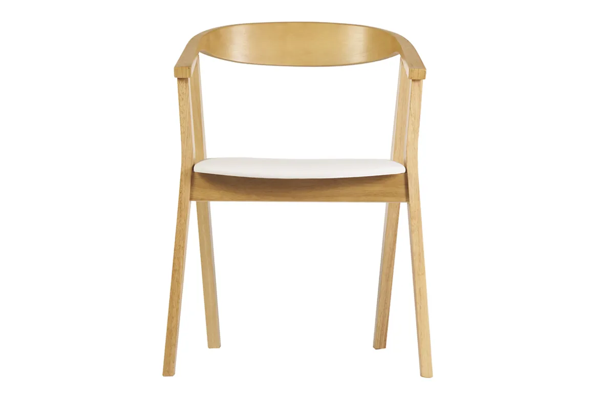 Chaises scandinaves design blanc et bois clair (lot de 2) BAHIA