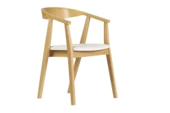 Chaises scandinaves design blanc et bois clair (lot de 2) BAHIA