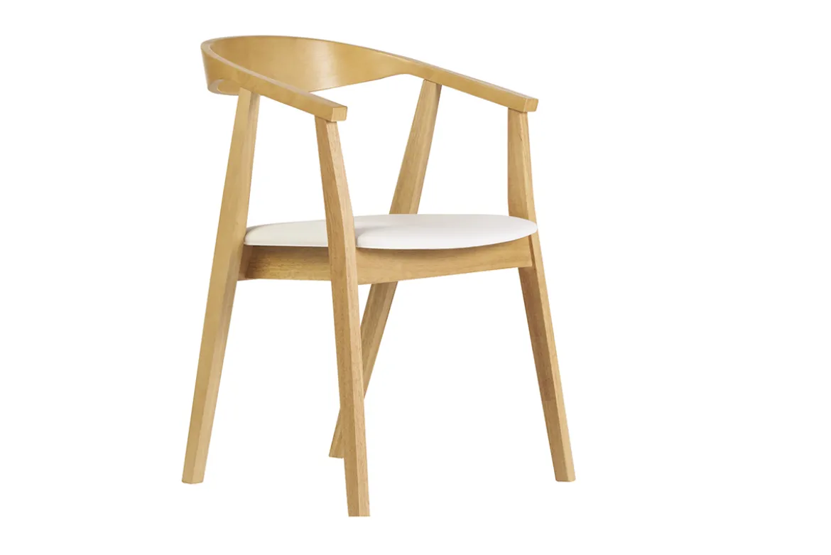 Chaises scandinaves design blanc et bois clair (lot de 2) BAHIA