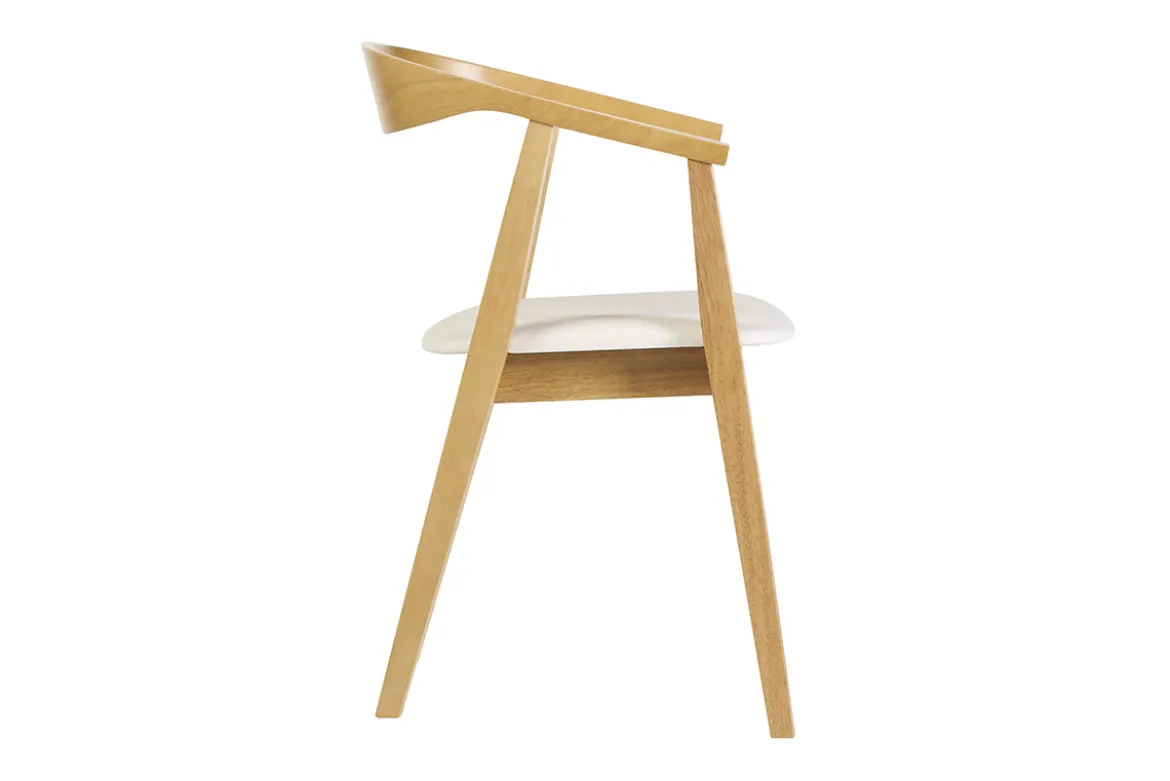Chaises scandinaves design blanc et bois clair (lot de 2) BAHIA