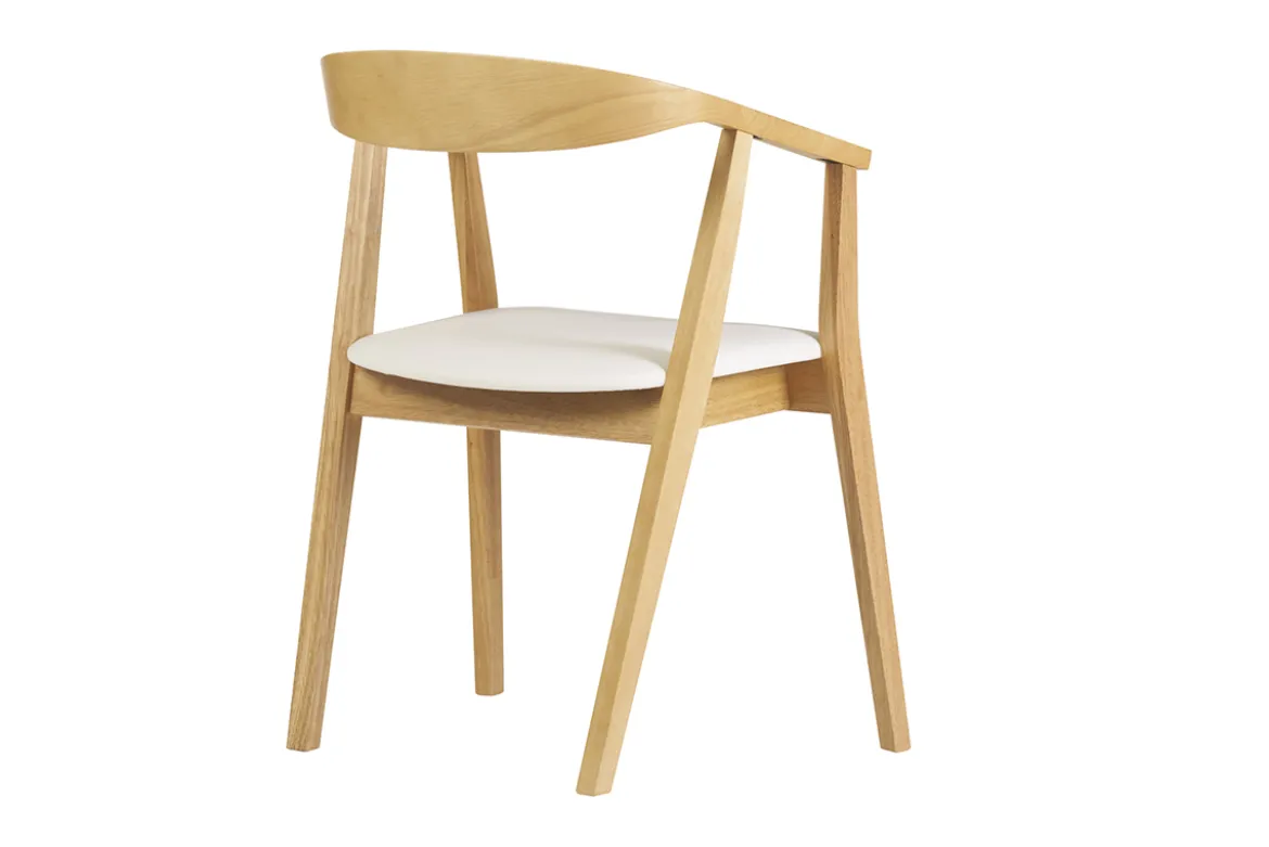 Chaises scandinaves design blanc et bois clair (lot de 2) BAHIA