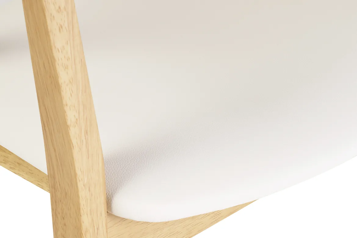 Chaises scandinaves design blanc et bois clair (lot de 2) BAHIA